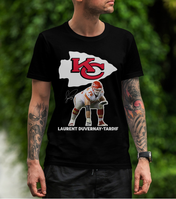 LAURENT DUVERNAY-TARDIF KC Football Player Signature Chiefs T-Shirt