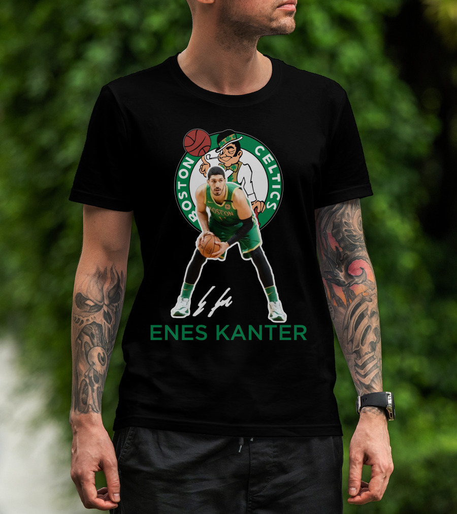 Enes Kanter Boston Celtics Basketball Player Signed Bc06 T-Shirt