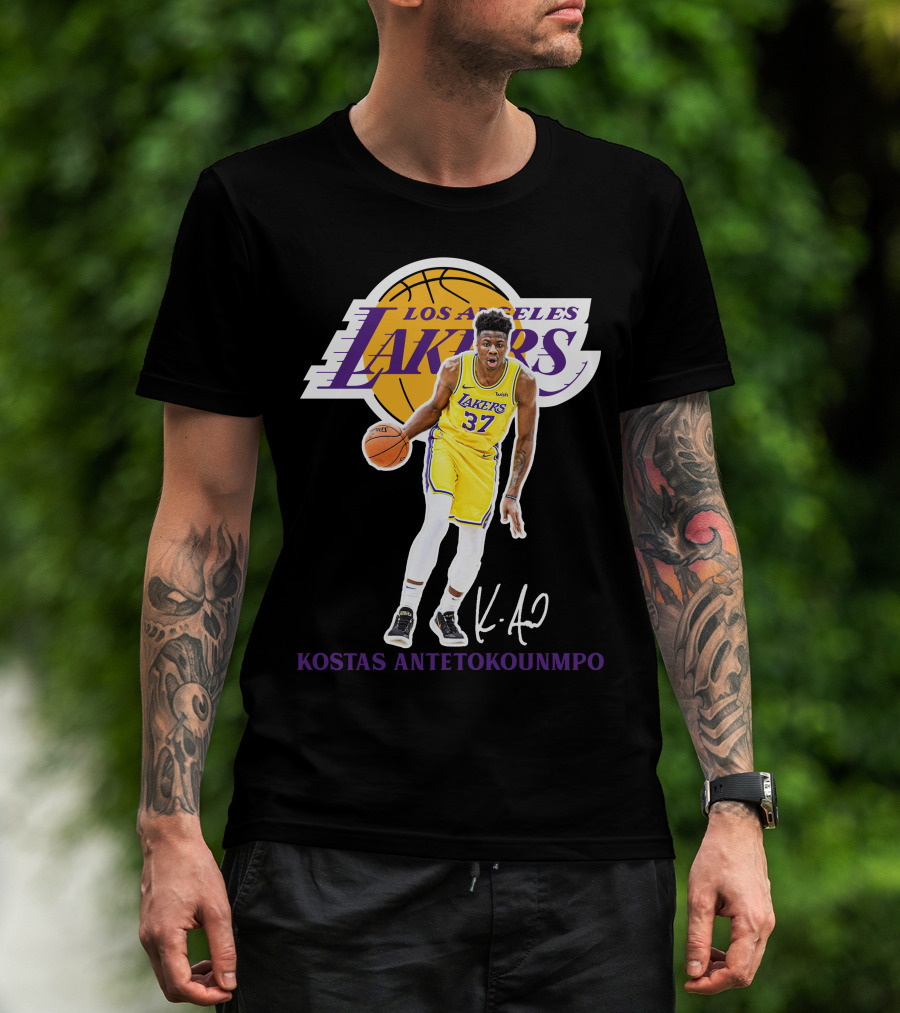 Kostas Antetokounmpo Los Angeles Lakers 37 La12 T-Shirt