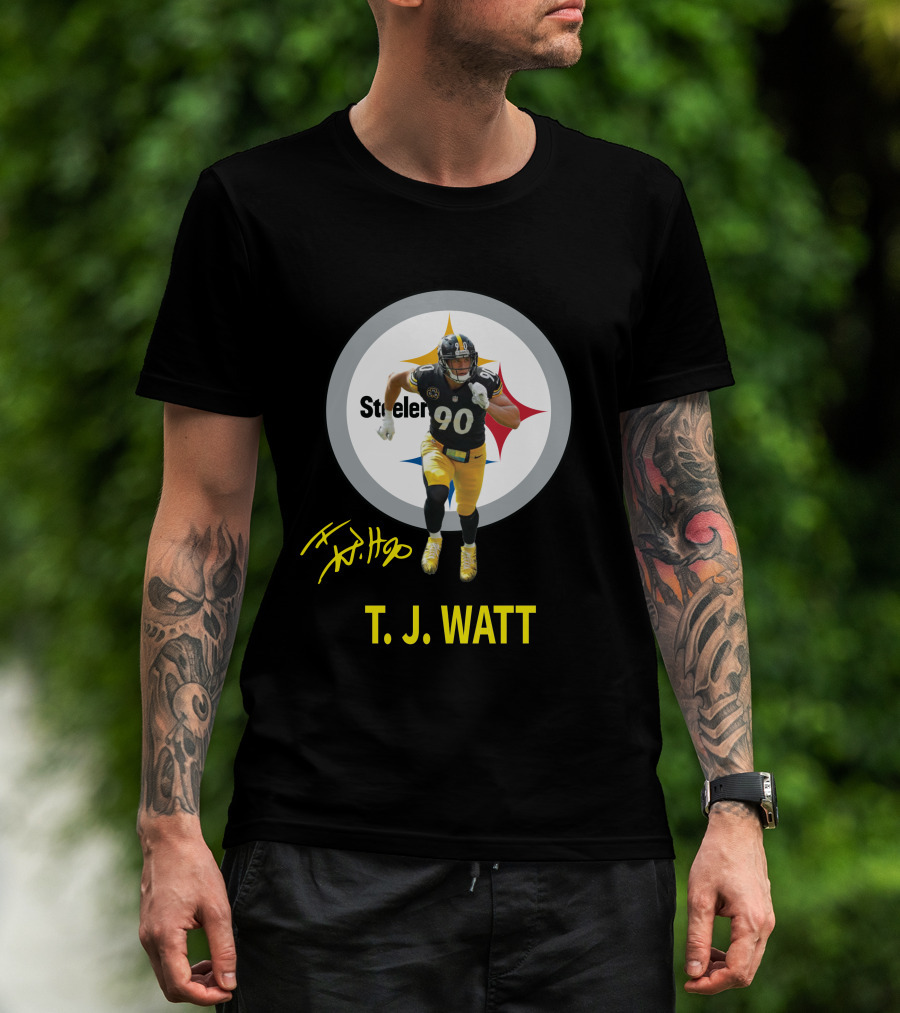 Pittsburgh Steelers T.j. Watt 90 Player Signature T-Shirt