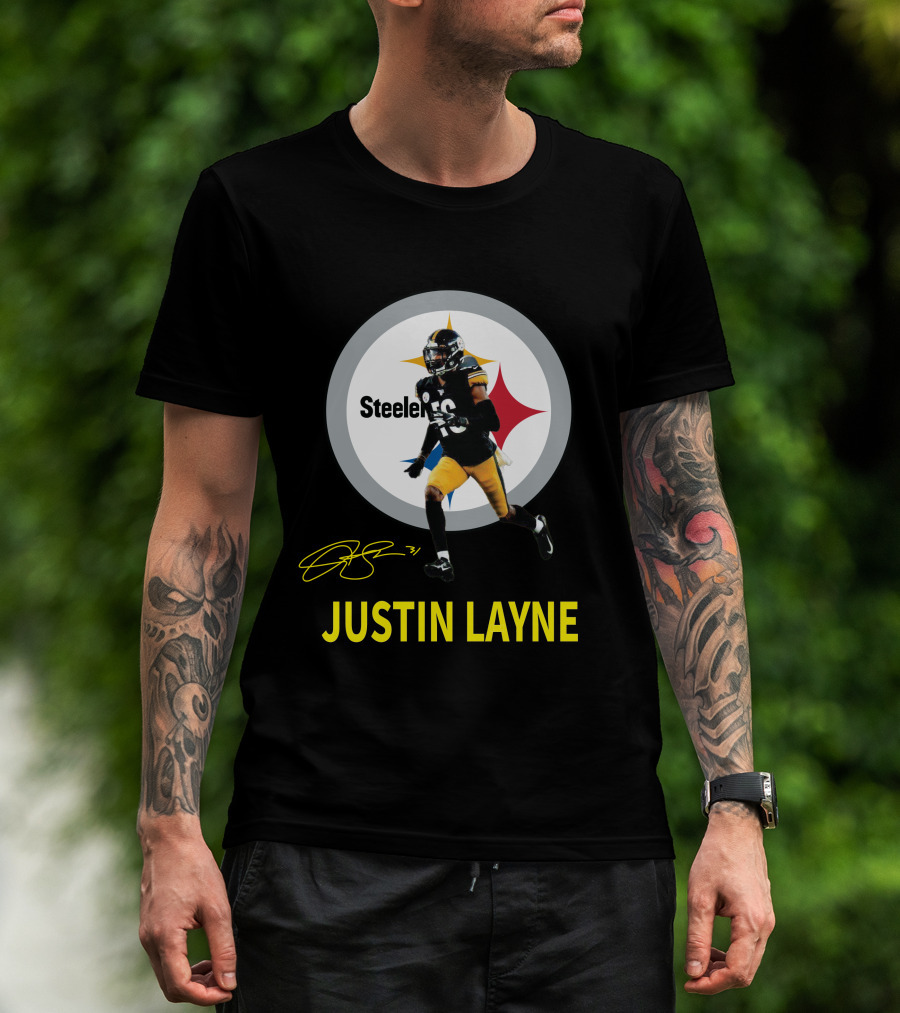 Steelers Justin Layne 31 Player Signature T-Shirt