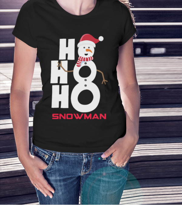 Ho Ho Ho Santa Hat Snowman T-Shirt