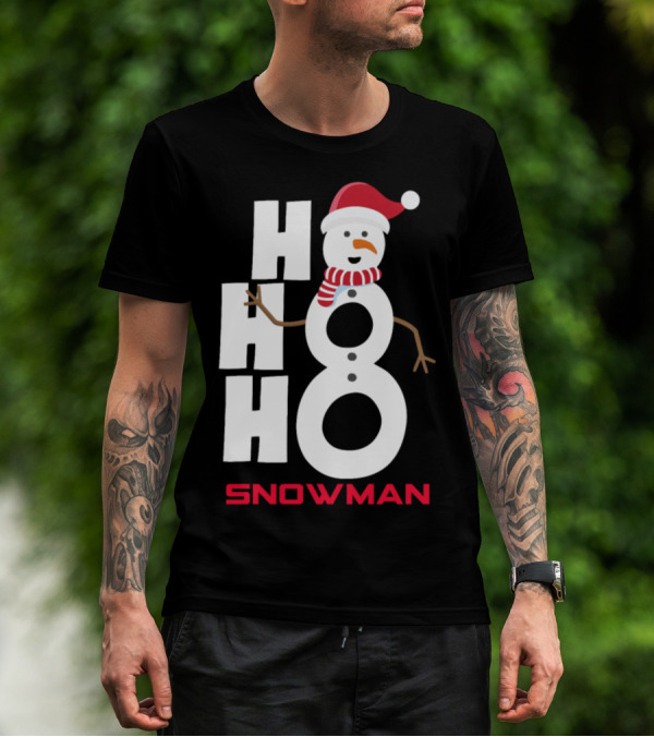 Ho Ho Ho Santa Hat Snowman T-Shirt