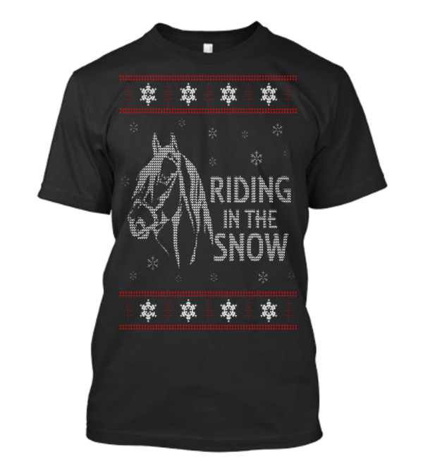 Riding In The Snow Holiday Horse T-Shirt