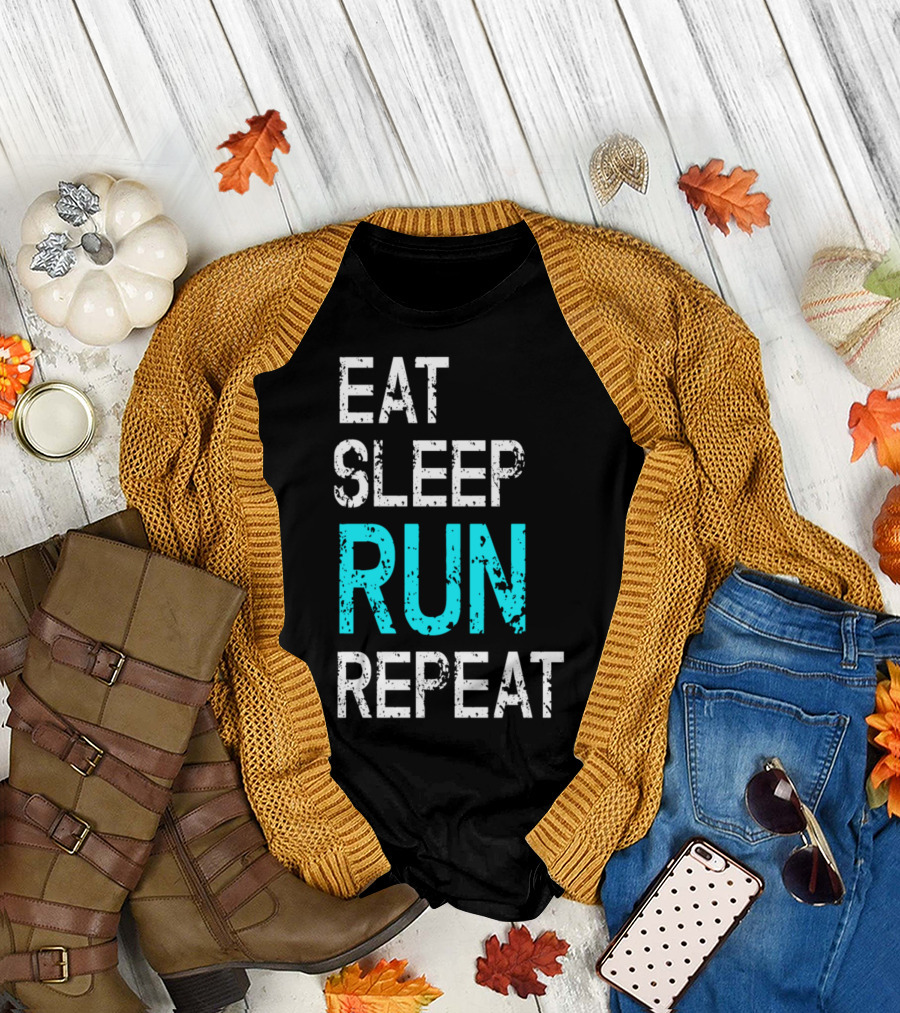 Eat Sleep Run Repeat Running Runner Runners Jogging Jogger Grunge T-Shirt