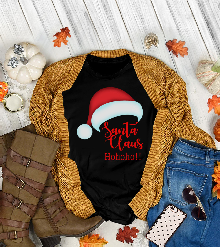 Santa Claus Hohoho Merry Christmas Eve Holiday Joy T-Shirt
