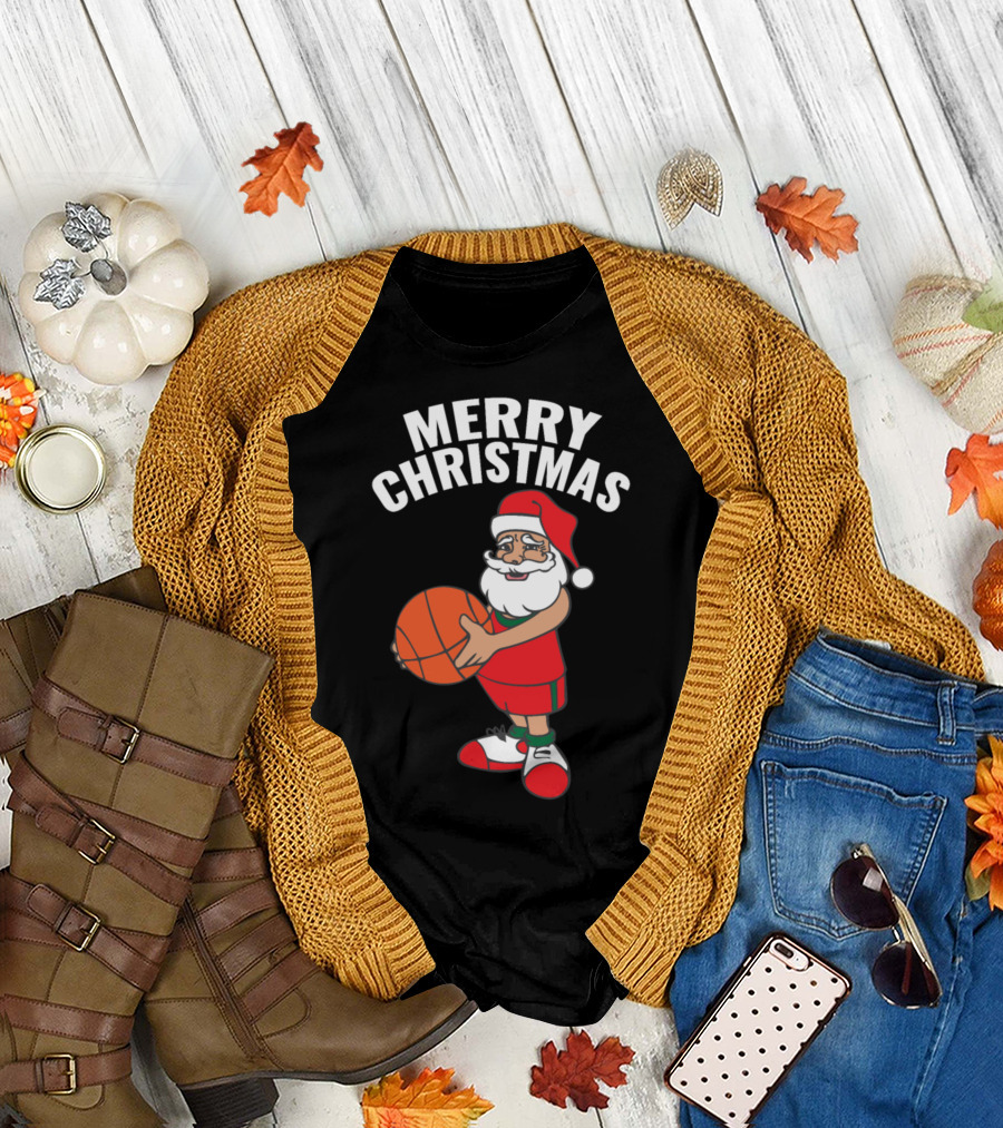 Merry Christmas Santa Claus Basketball T-Shirt