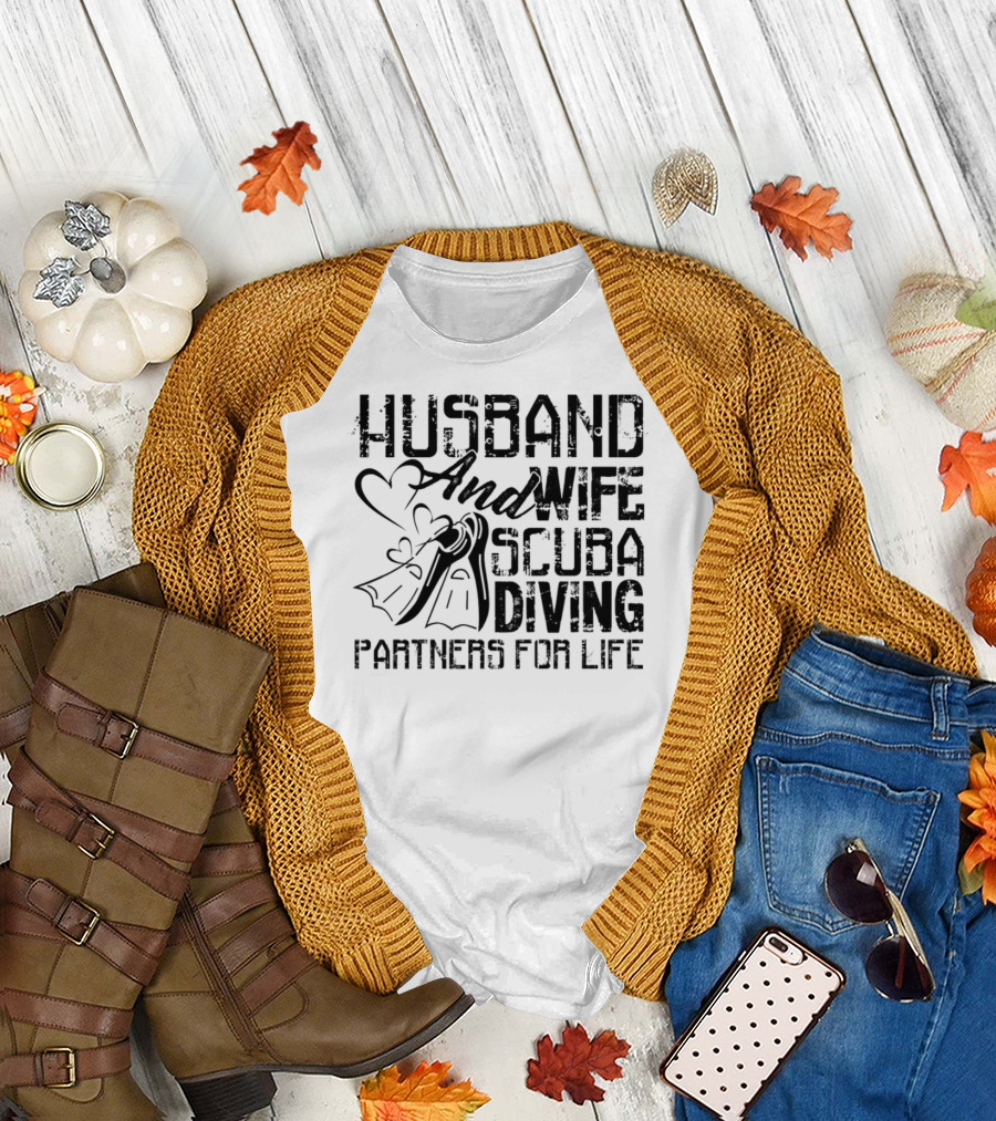 Husband and Wife Scuba Diving Partners for Life T-Shirt