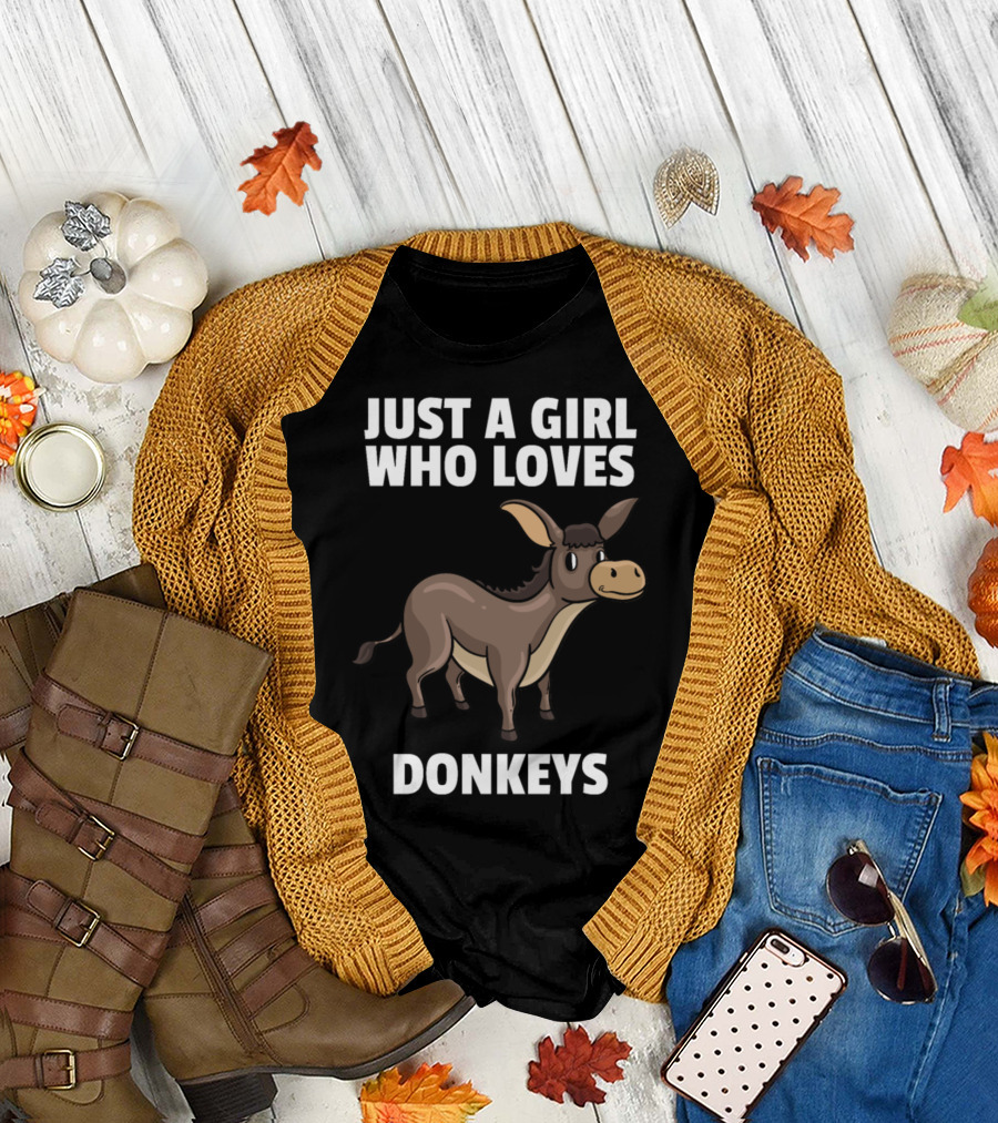 Just a Girl Who Loves Donkeys Cute Funny Lovers Donkey T-Shirt