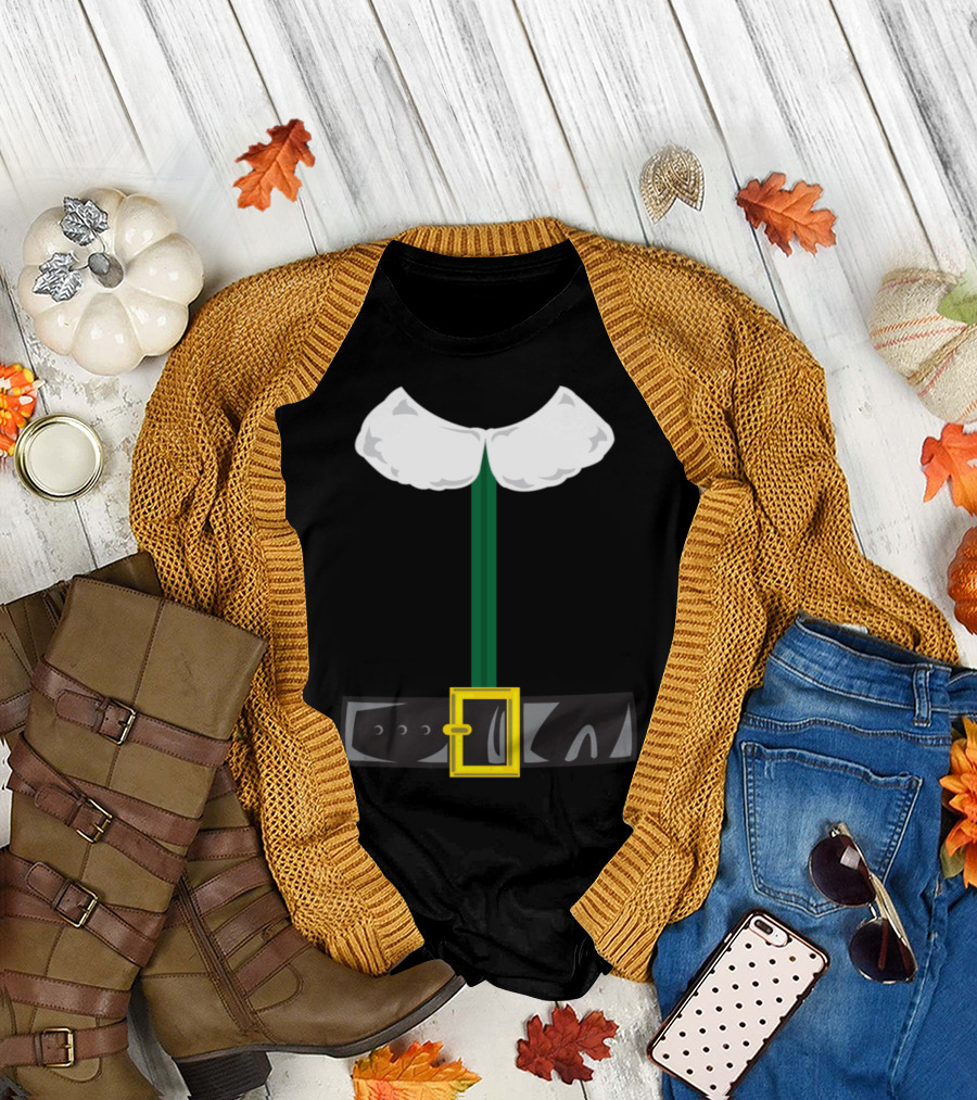 Elf Costume Green with Black Belt and Gold Buckle T-Shirt