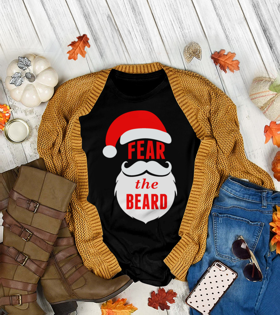 Fear The Beard Santa Claus Christmas Holiday T-Shirt