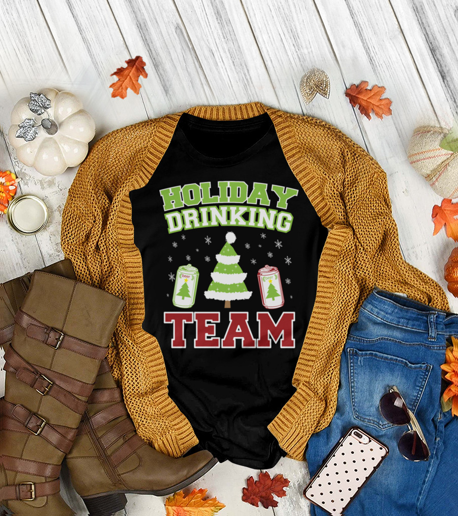 Holiday Drinking Team Beer Christmas Tree T-Shirt