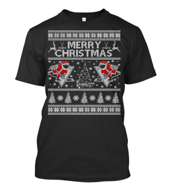 Merry Christmas Pittsburgh Penguins Ugly Sweater Hockey Fans T-Shirt