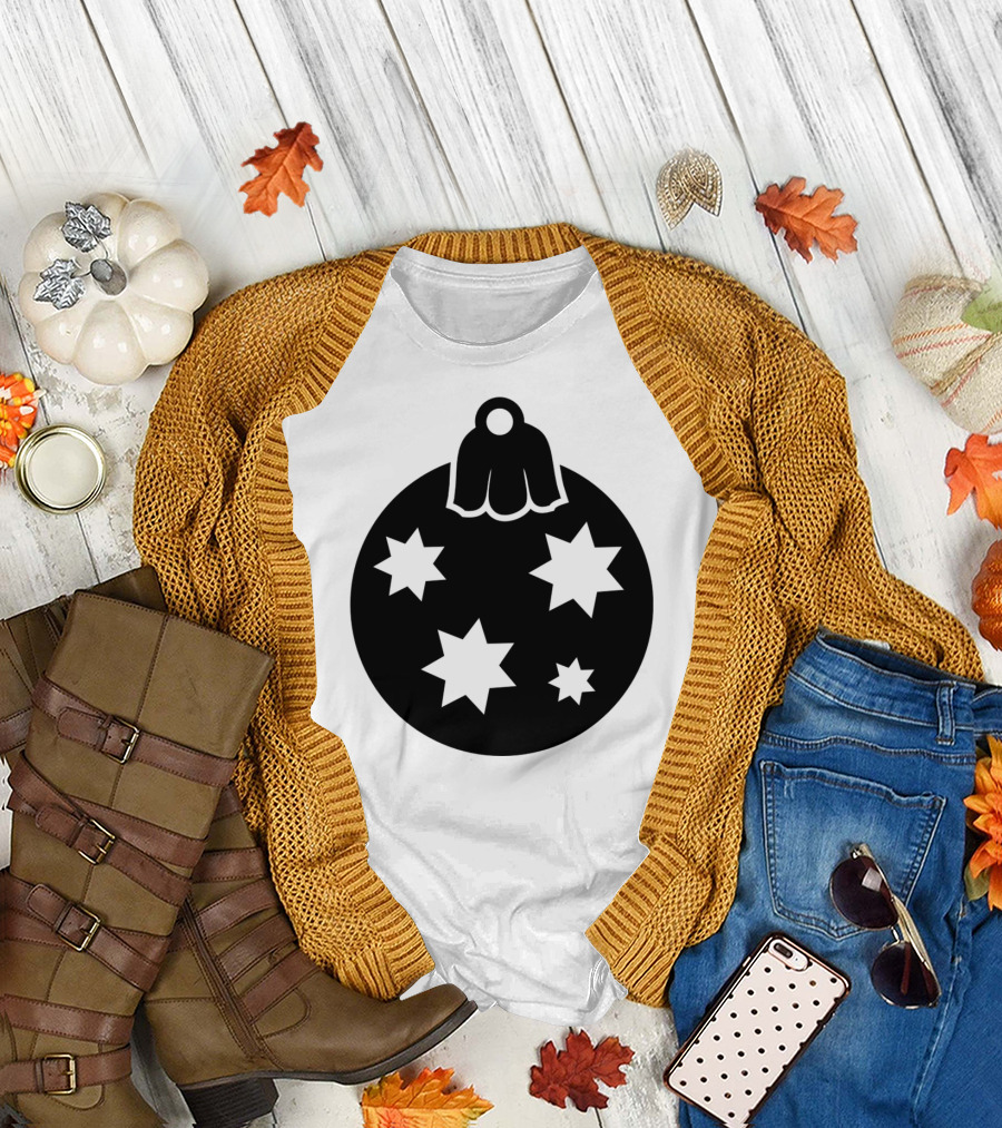 Christmas Tree Ornament Ball with Stars T-Shirt