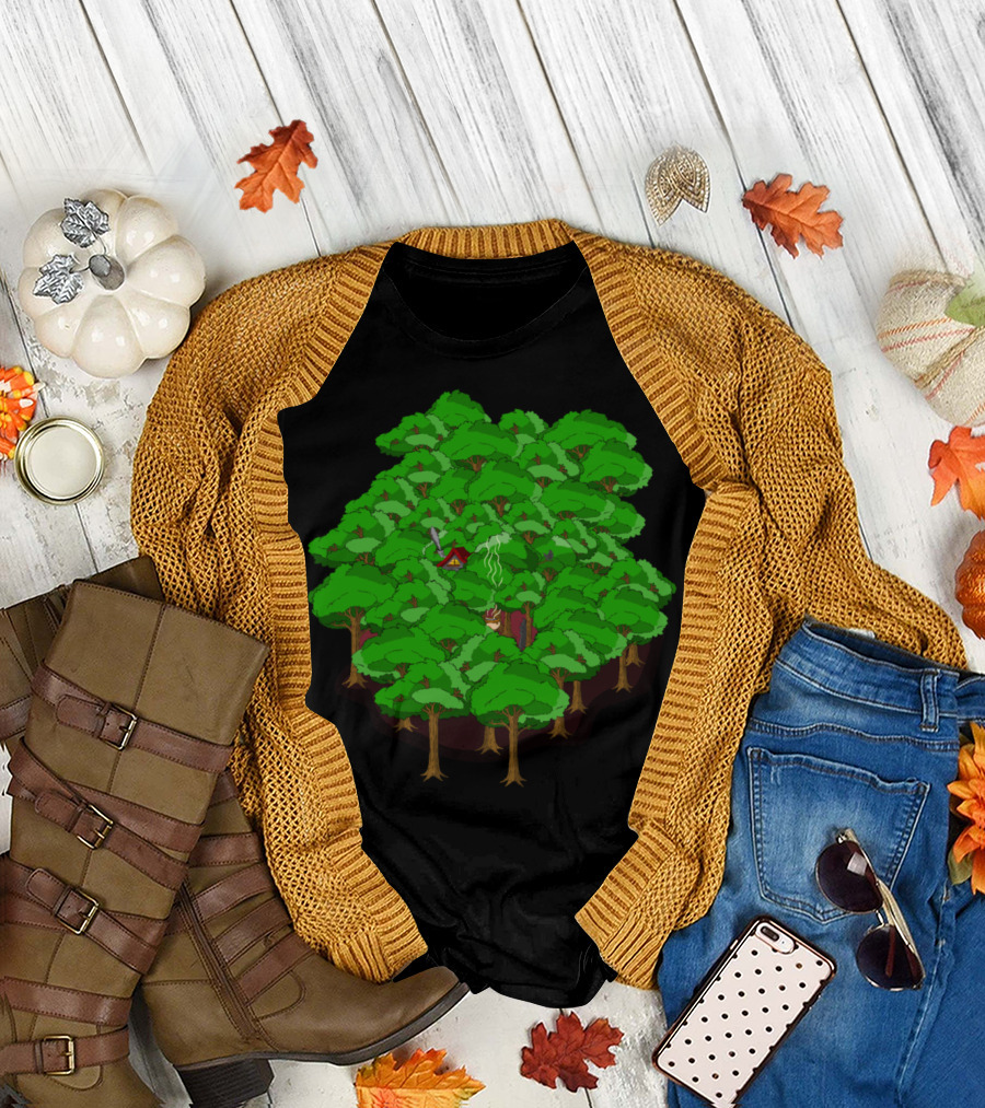 Find The Witch Amongst Enchanted Green Treetops in Dark Forest T-Shirt