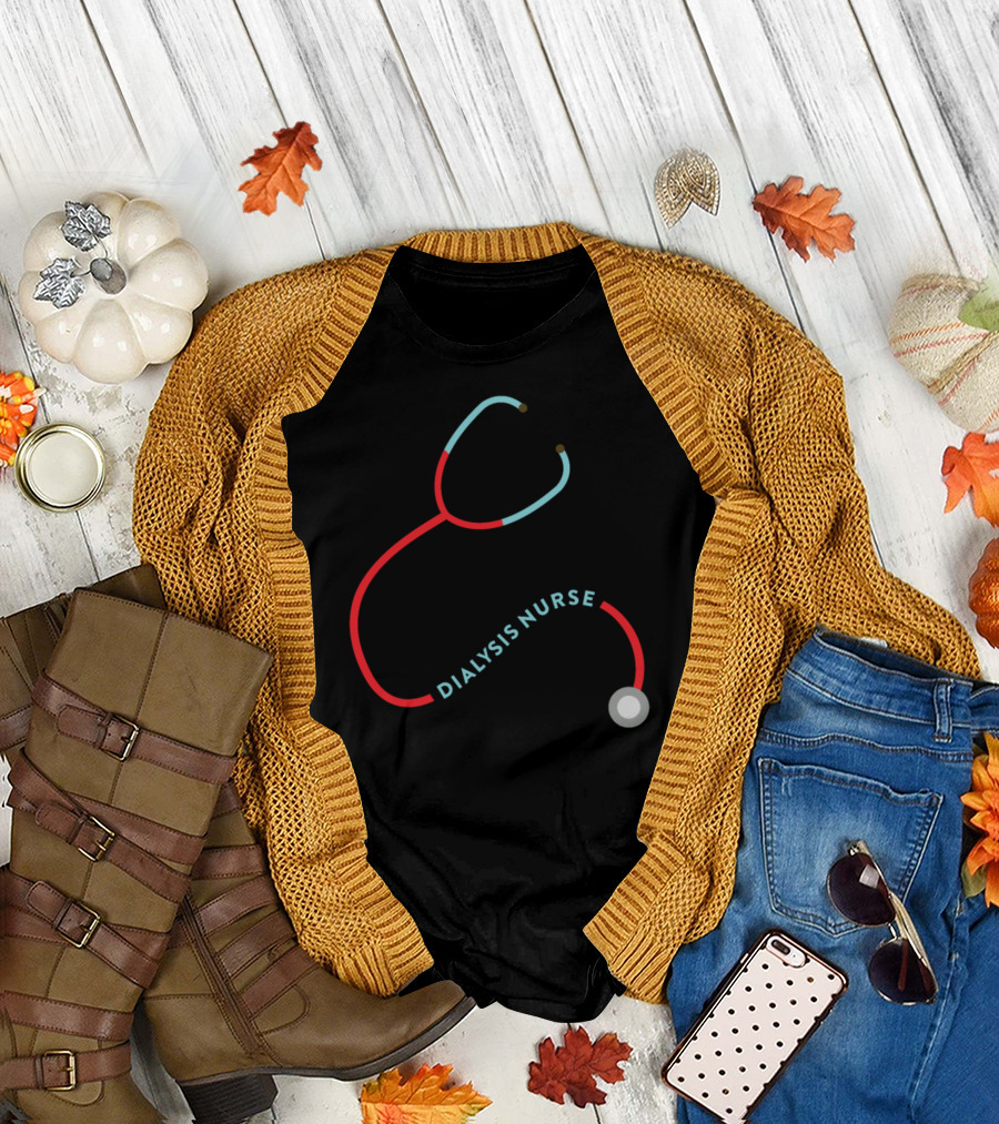 Dialysis Nurse Stethoscope T-Shirt