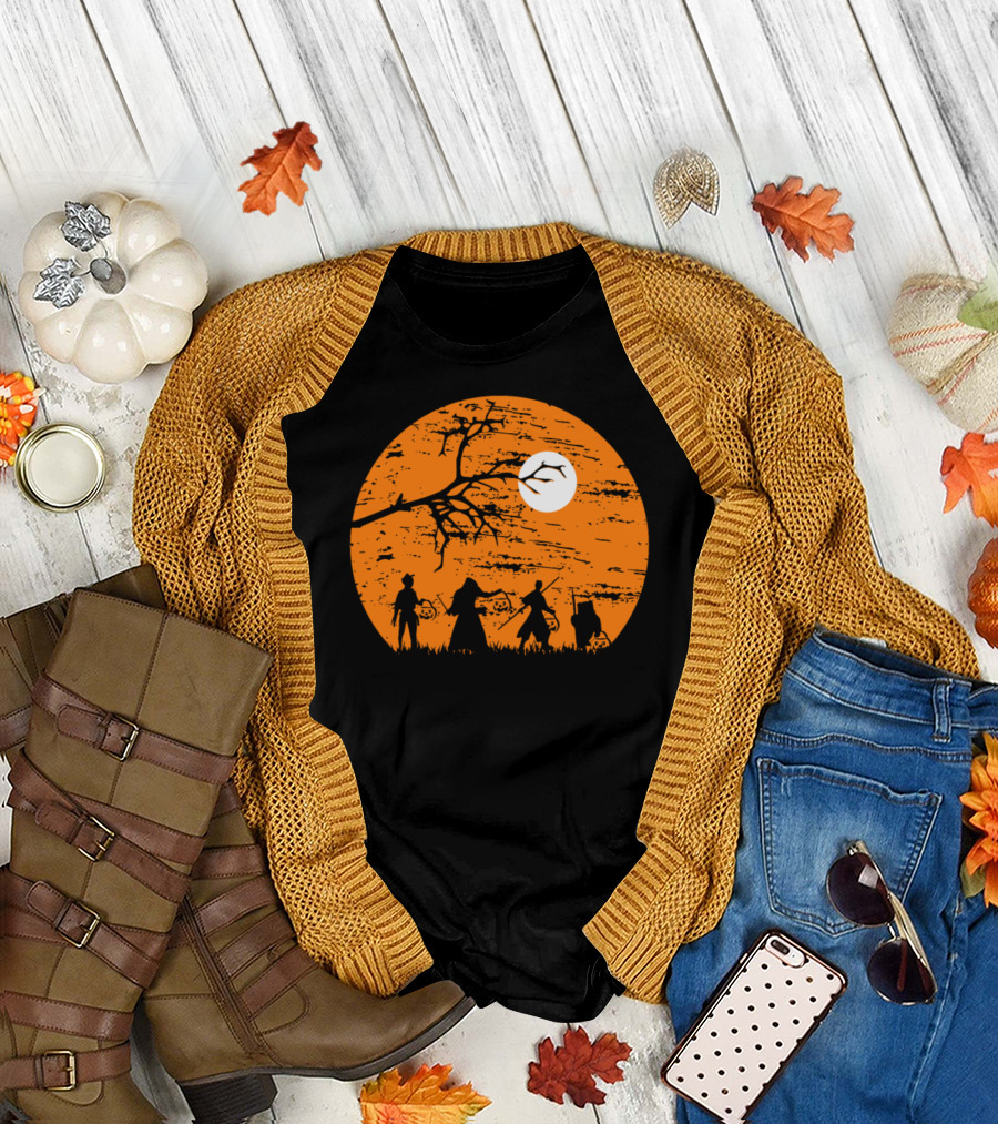 Scary Trick Or Treat Halloween Night Full Moon T-Shirt