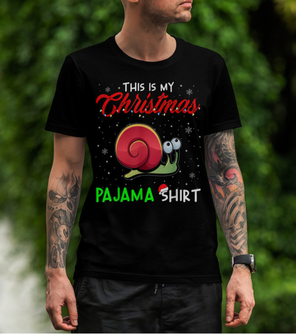 This Is My Christmas Pajama Shirt Cute Snail T-Shirt