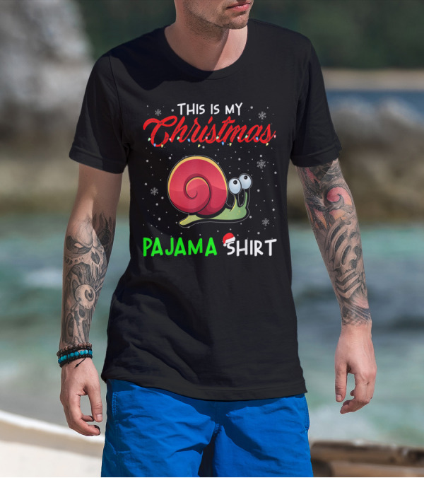 This Is My Christmas Pajama Shirt Cute Snail T-Shirt