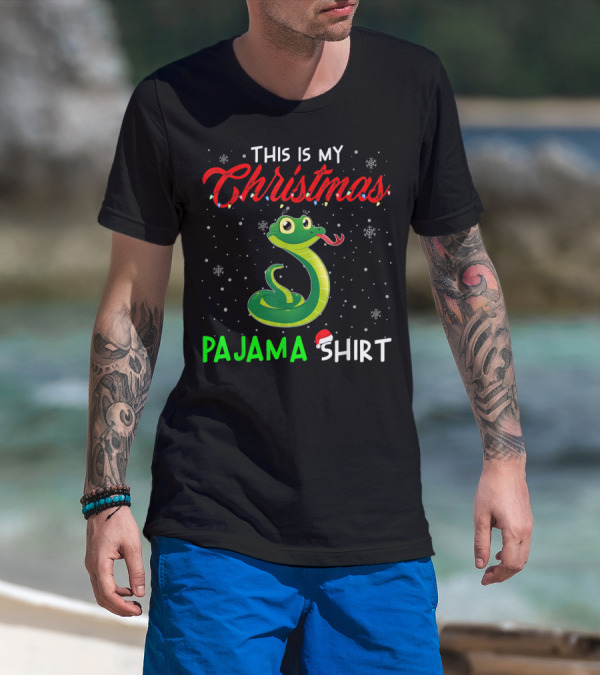 This Is My Christmas Pajama Shirt Cute Snake T-Shirt