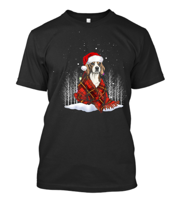 Dachshund Lover Santa Hat Winter Forest T-Shirt