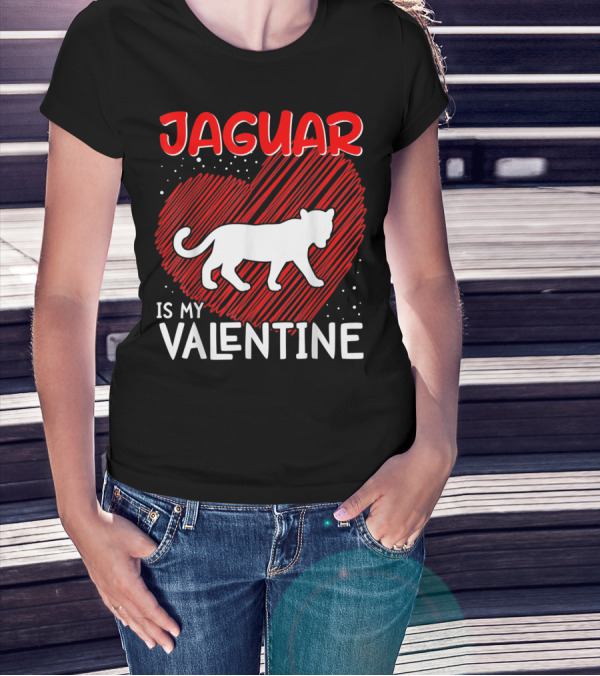 Jaguar Is My Valentine Animal Lover Heart T-Shirt
