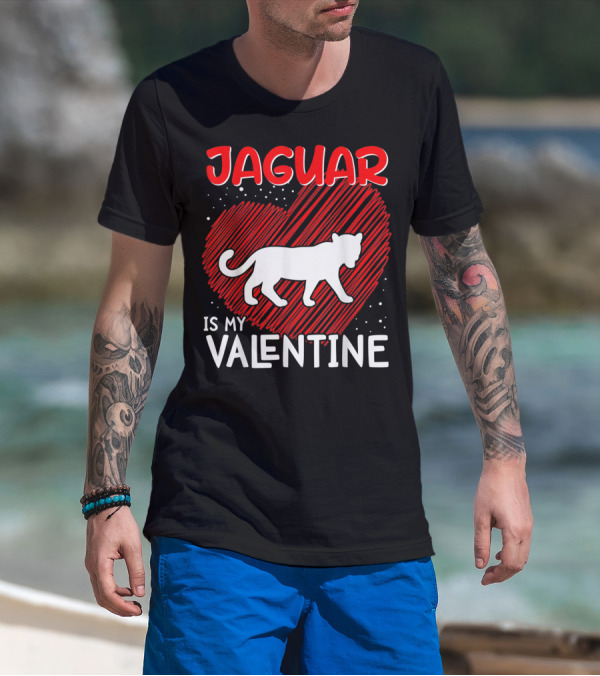 Jaguar Is My Valentine Animal Lover Heart T-Shirt