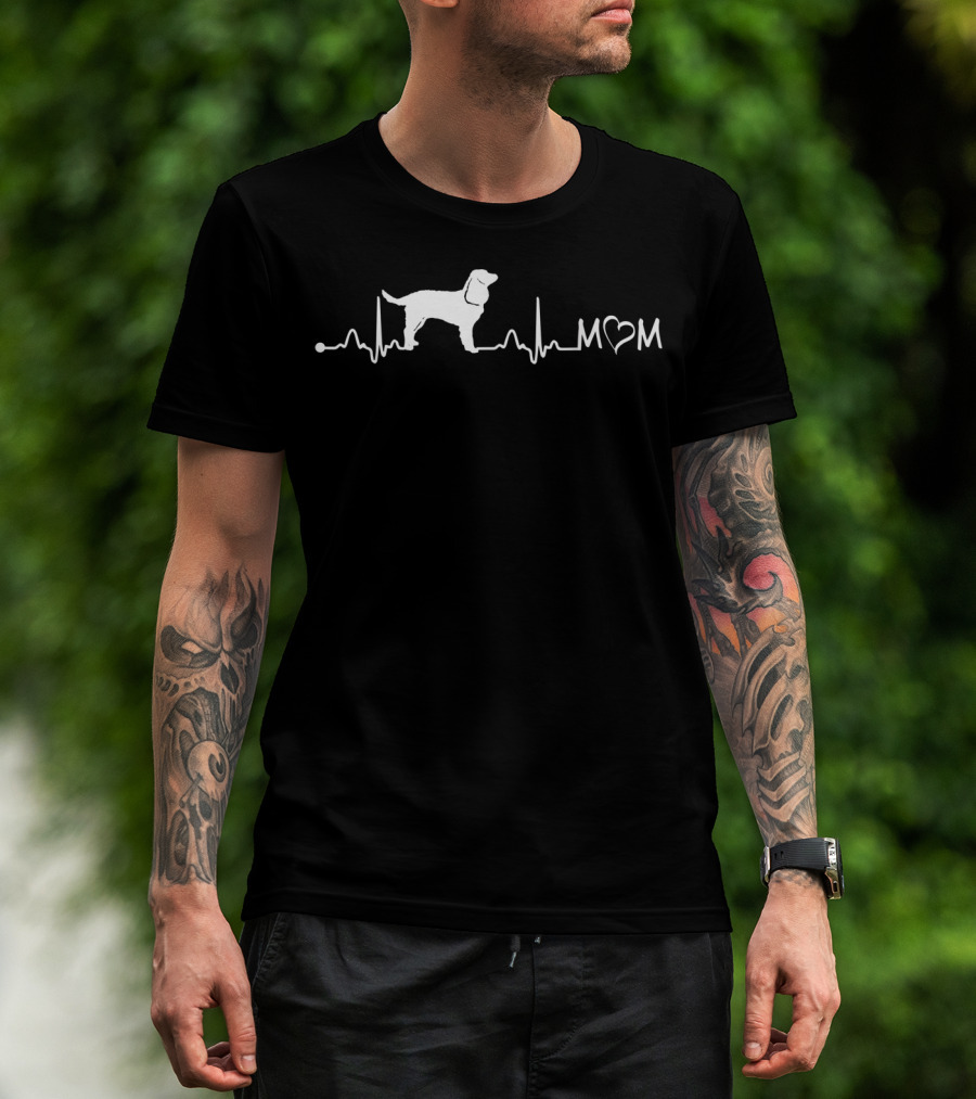 Heartbeat Ekg American Water Spaniel Dog Mom T-Shirt