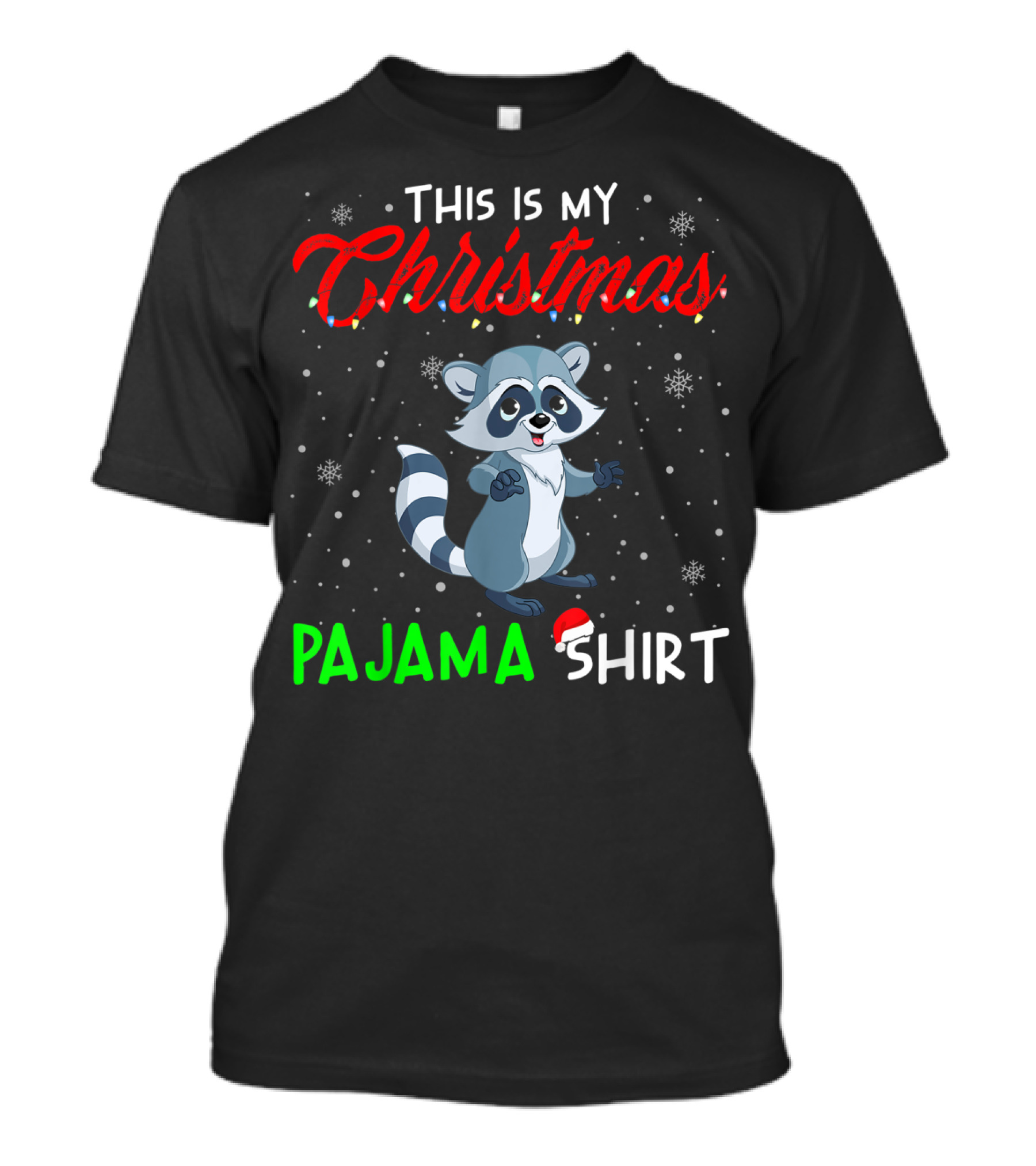 This Is My Christmas Pajama Shirt Cute Raccoon T-Shirt