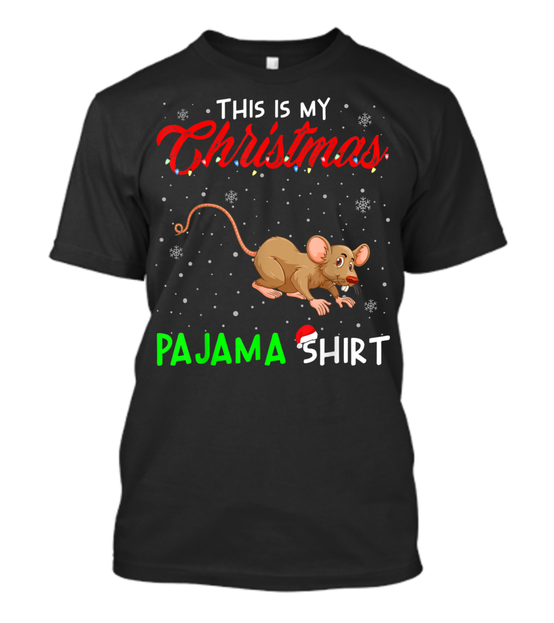 This Is My Christmas Pajama Shirt Cute Rat T-Shirt