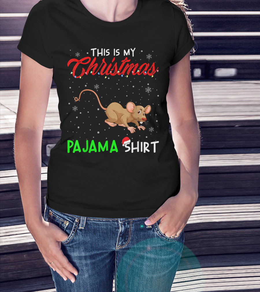 This Is My Christmas Pajama Shirt Cute Rat T-Shirt