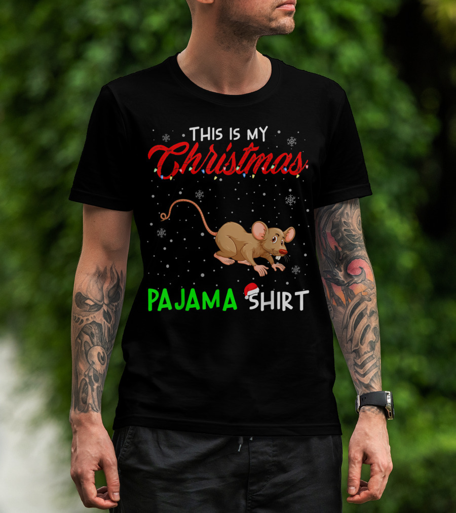 This Is My Christmas Pajama Shirt Cute Rat T-Shirt