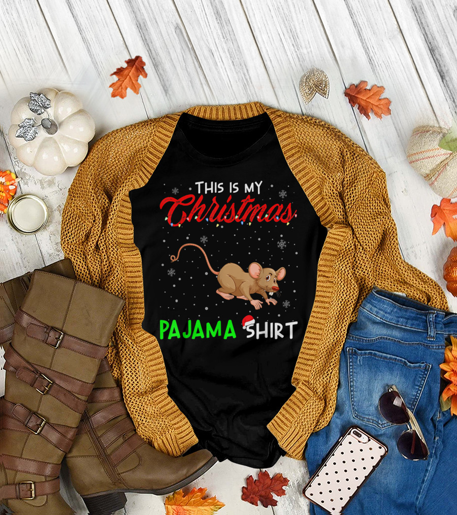This Is My Christmas Pajama Shirt Cute Rat T-Shirt
