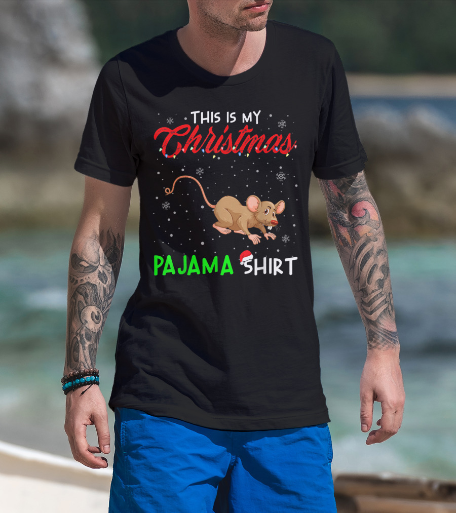 This Is My Christmas Pajama Shirt Cute Rat T-Shirt