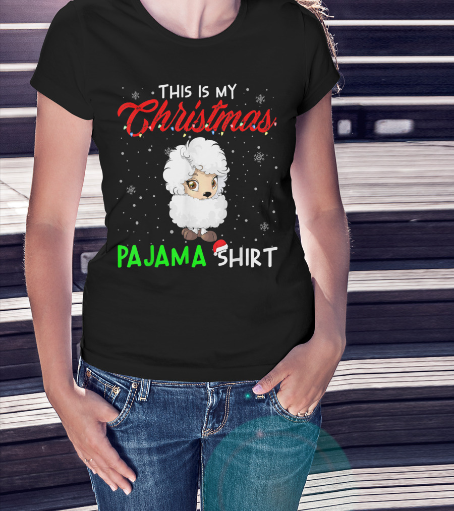 This Is My Christmas Pajama Shirt Cute Sheep T-Shirt