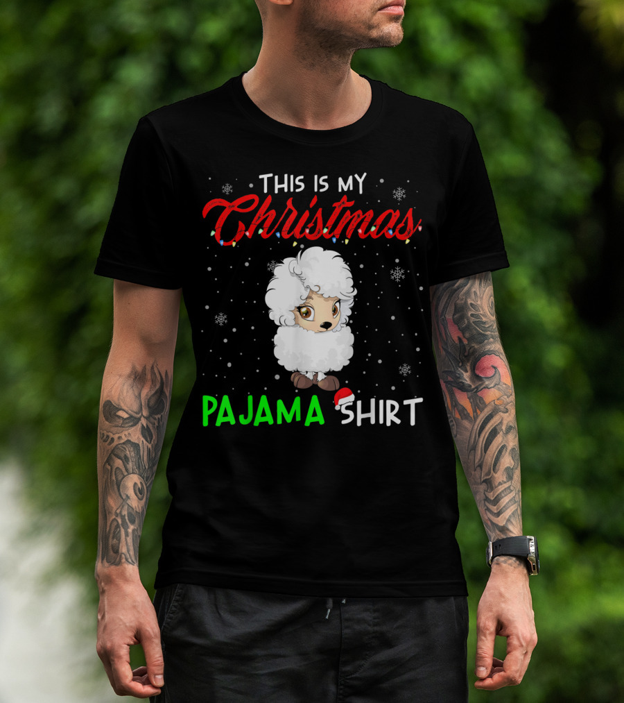 This Is My Christmas Pajama Shirt Cute Sheep T-Shirt