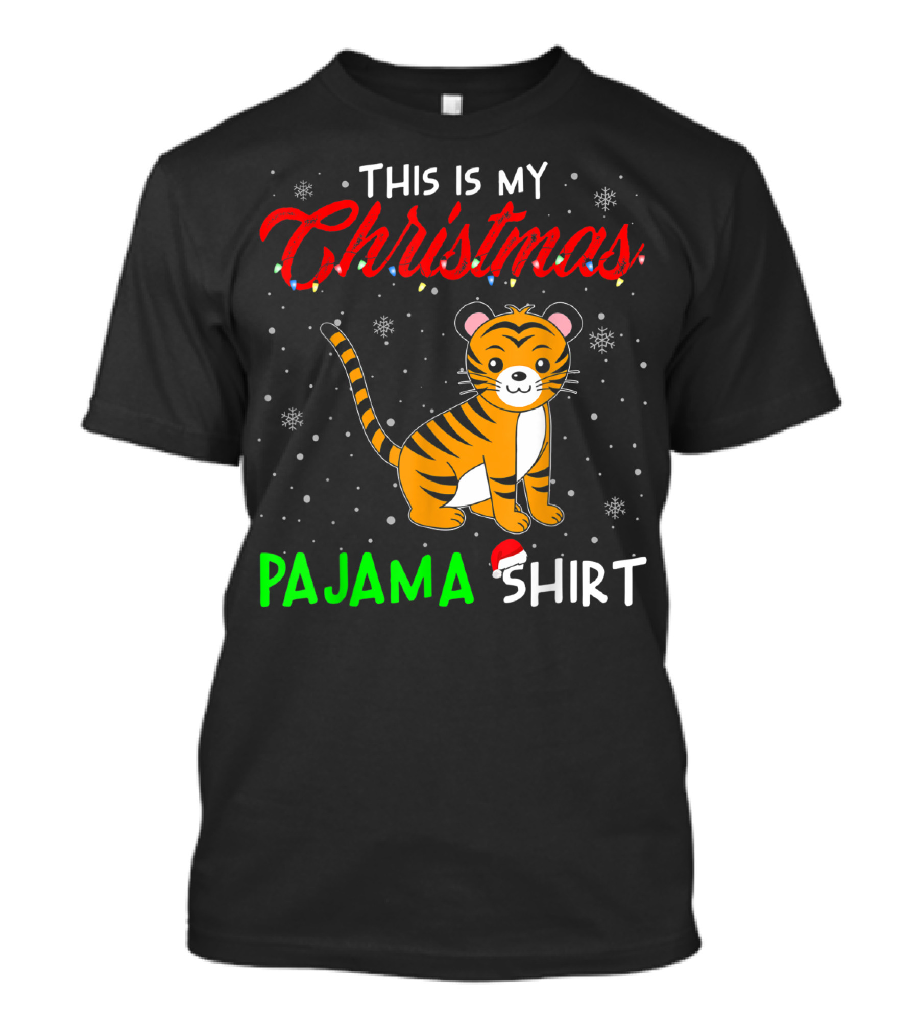 This Is My Christmas Pajama Shirt Cute Tiger T-Shirt