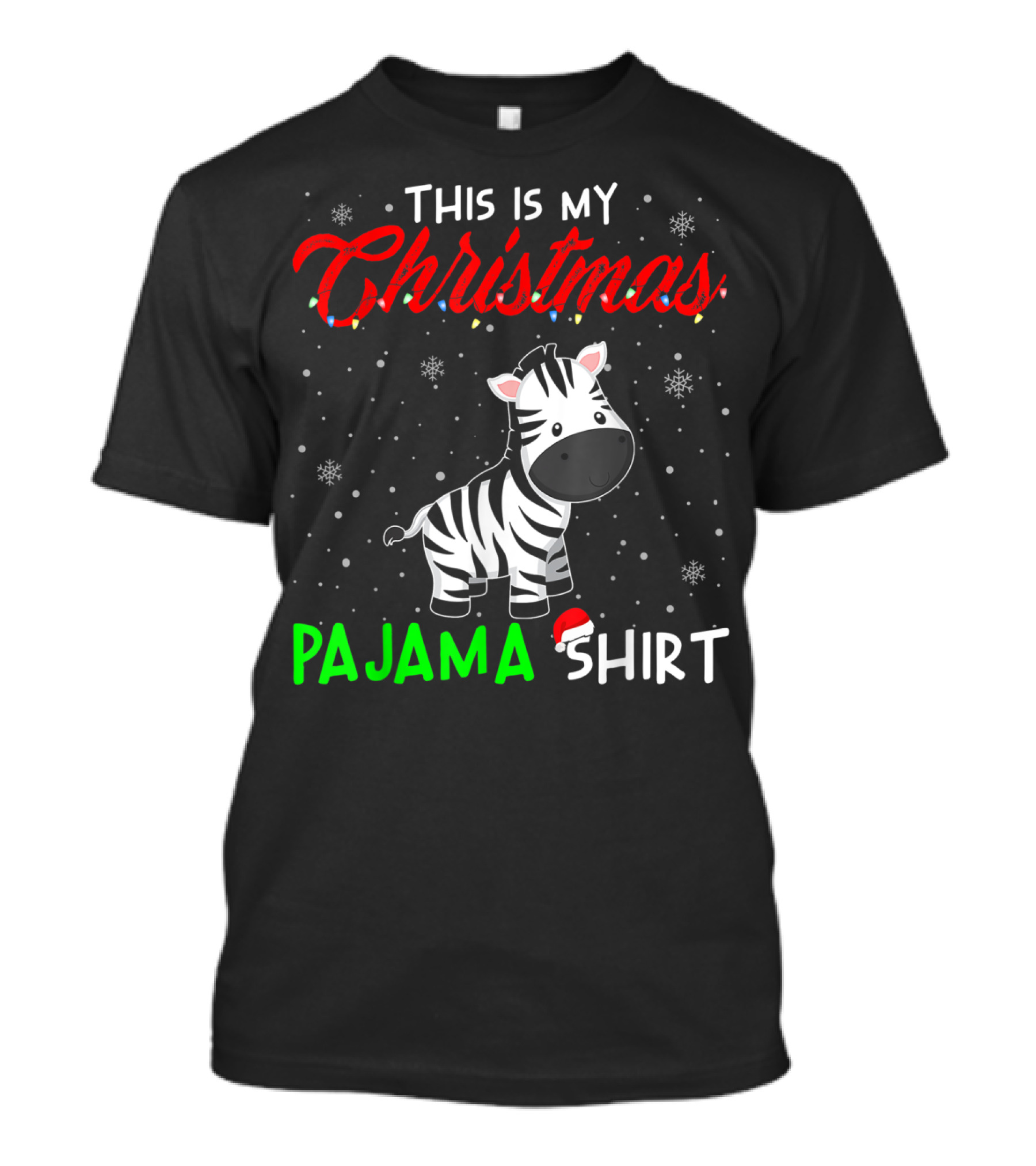 This Is My Christmas Pajama Shirt Cute Zebra T-Shirt