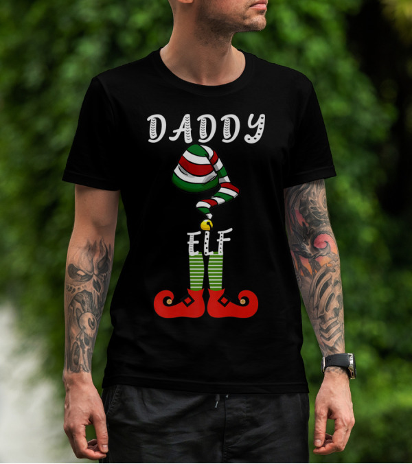Daddy Elf Christmas Matching Family Group T-Shirt
