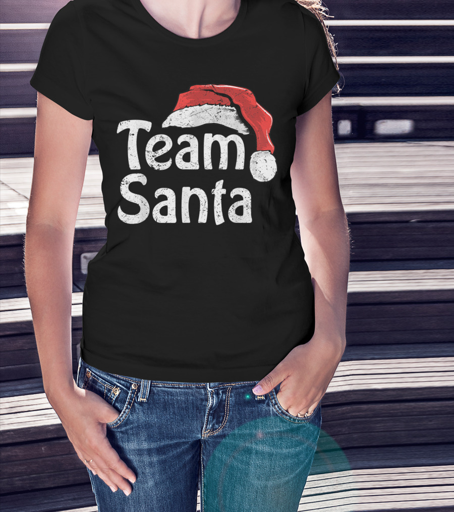 Team Santa Christmas Family Matching Ir Santa Hat T-Shirt