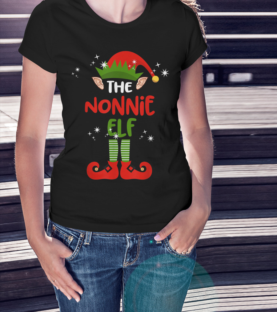 The Nonnie Elf Funny Christmas Elf Holiday T-Shirt