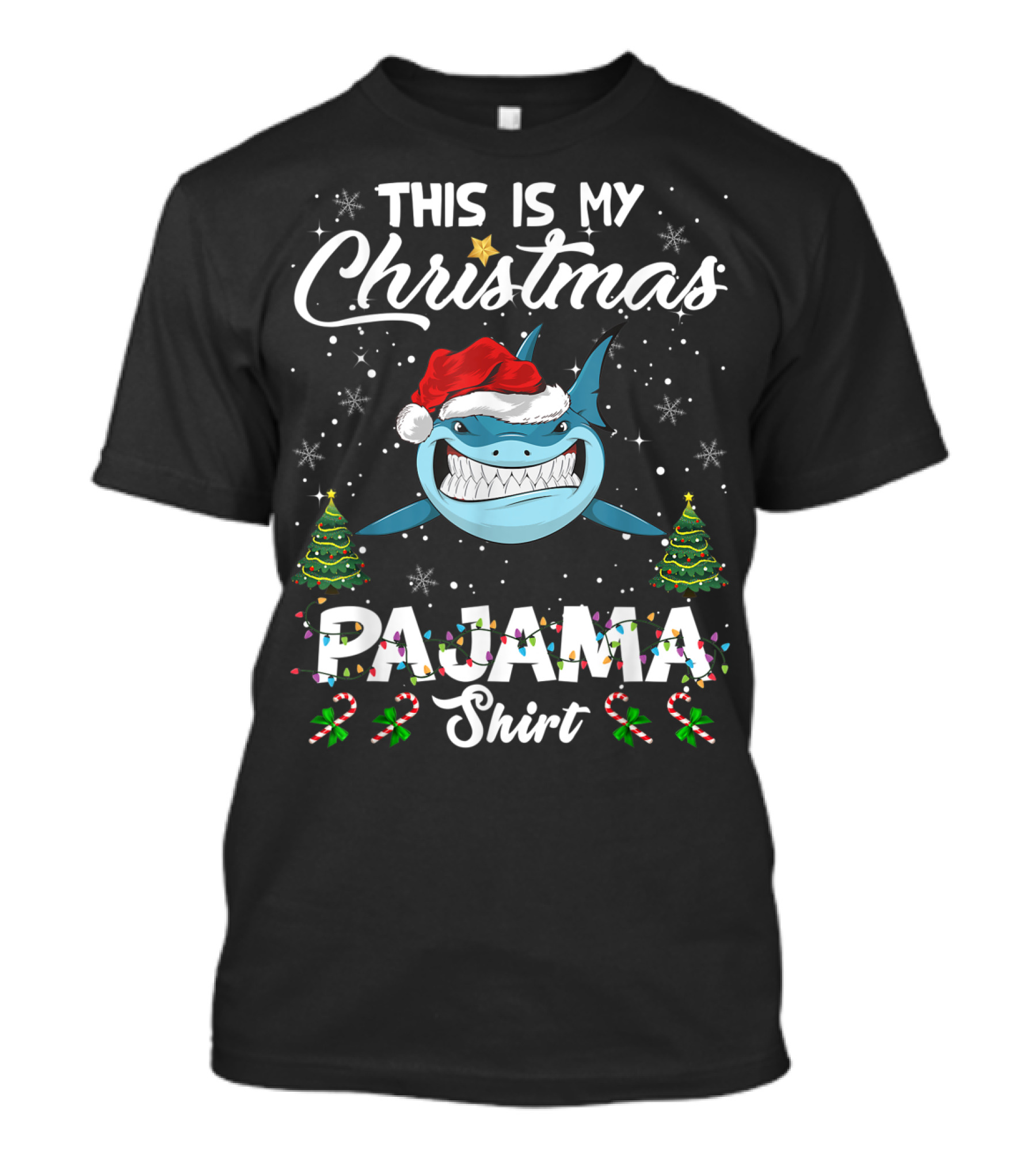 This Is My Christmas Pajama Shirt Cute Shark Outfits T-Shirt
