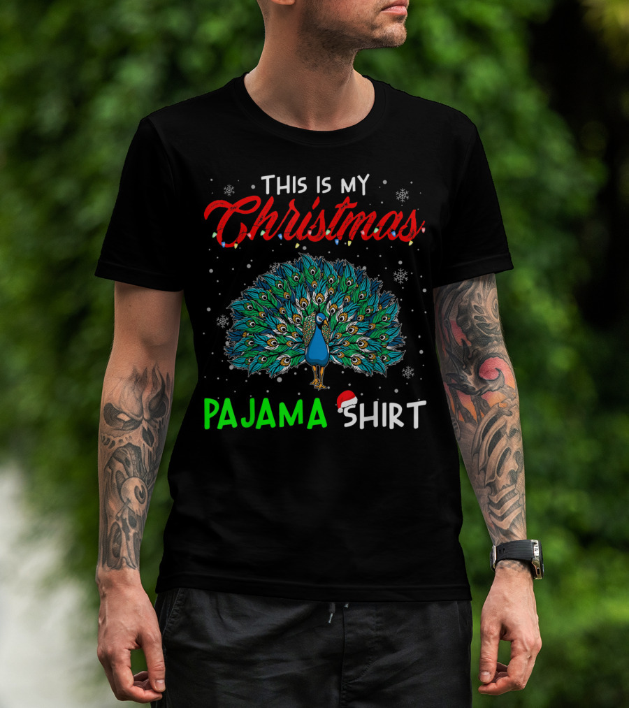 This Is My Christmas Pajama Shirt Cute Peacock T-Shirt