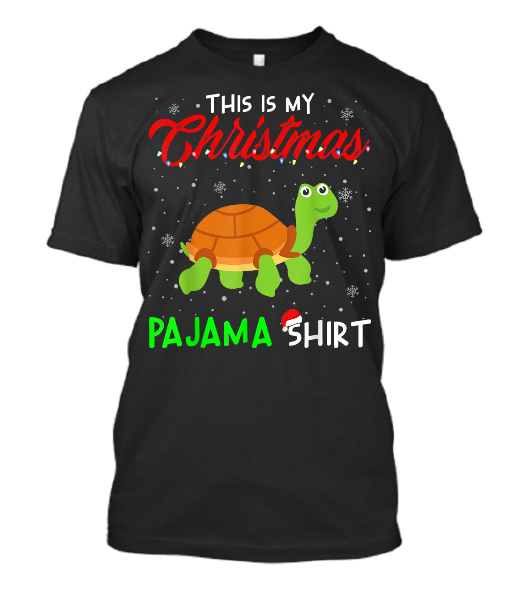 This Is My Christmas Pajama Shirt Cute Turtle Snowflakes T-Shirt