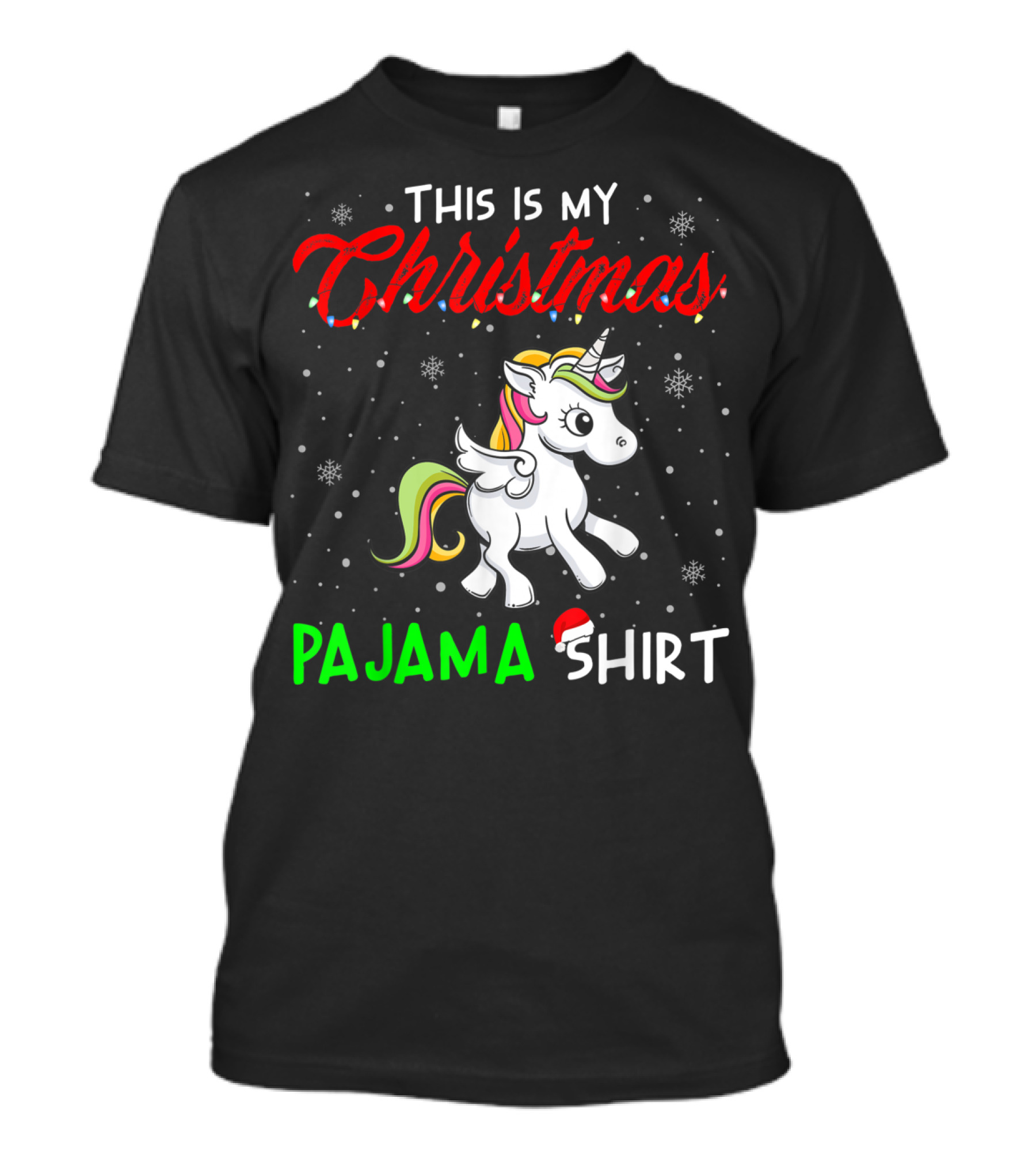 This Is My Christmas Pajama Shirt Cute Unicorn T-Shirt