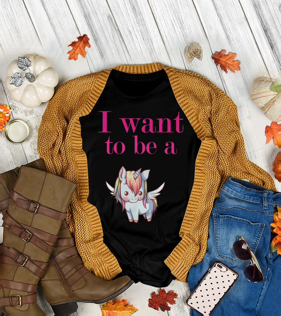 I Want To Be A Cute Winged Unicorn T-Shirt