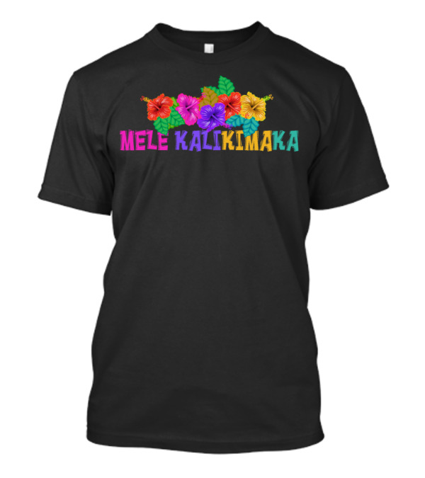 Mele Kalikimaka Hawaiian Hibiscus Floral T-Shirt