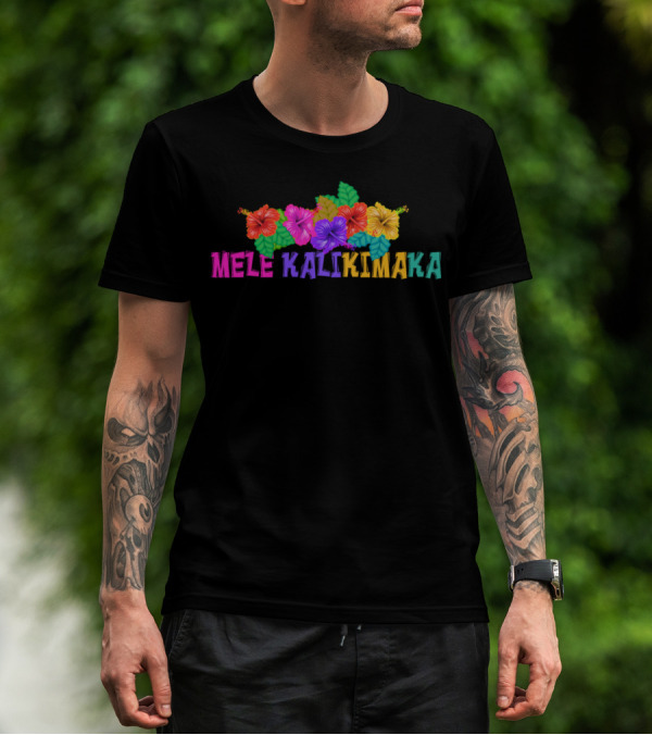 Mele Kalikimaka Hawaiian Hibiscus Floral T-Shirt