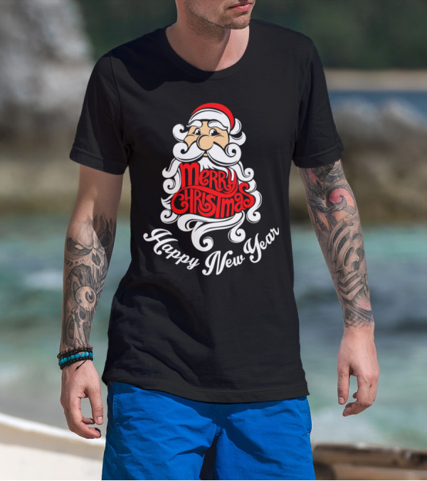 Merry Christmas Happy New Year Santa T-Shirt