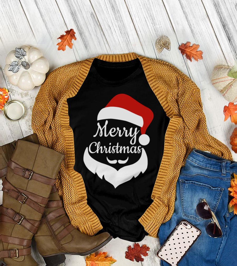 Merry Christmas Santa's Hat White Beard Hohoho T-Shirt